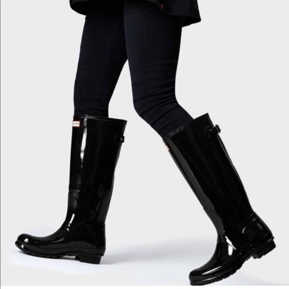 Hunter Rain Boots Original Black Gloss Size 7